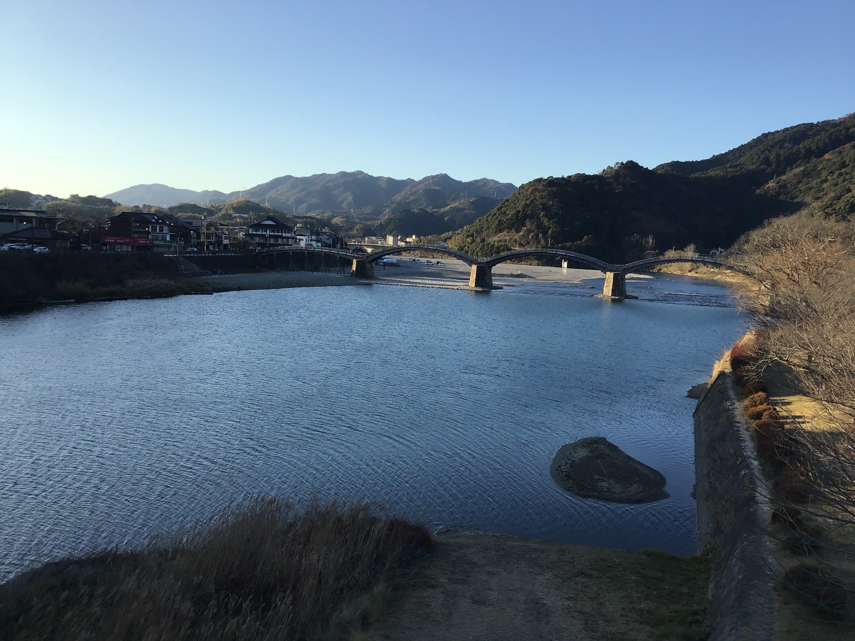 Kintaikyo bridge from the bottom of the mountain