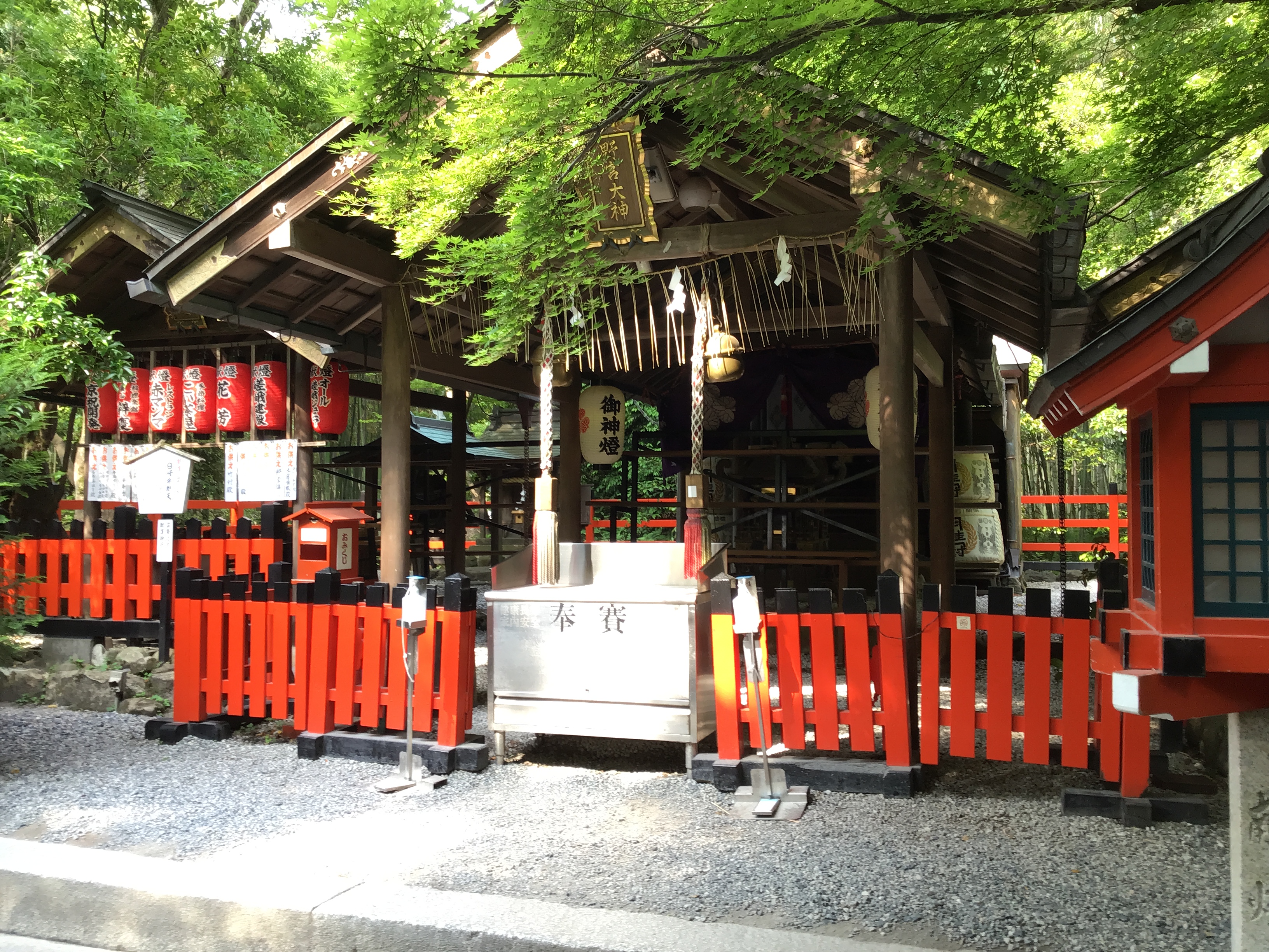 A Shinto shrine in a bamboo forest